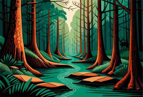Optička iluzija jelen u šumi