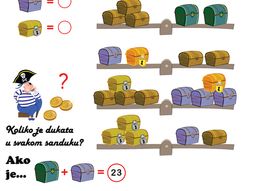 Skrivalica pitalica matematika pirat blago novčići dukati