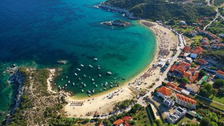 plaža, Kalamici, plaža Kalamici, Grčka, Sitonija