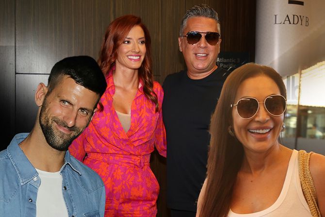 Novak Djokovic, Jovana i Zeljko Joksimovic i Ceca