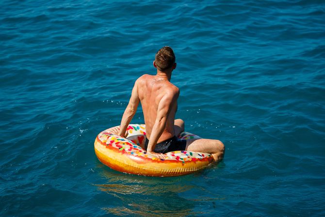 Muškarac u moru, šlauf Muškarac u moru, šlauf