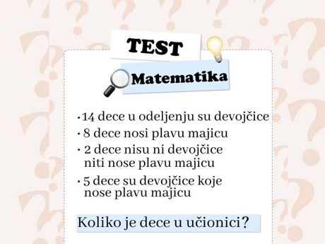 Mozgalica pitalica matematika test