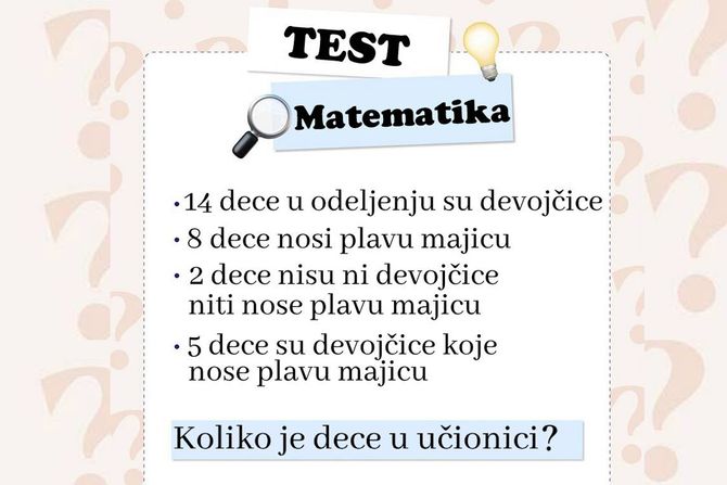 Mozgalica pitalica matematika test