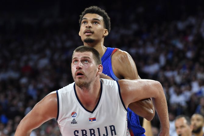Košarkaška reprezentacija Srbije Srbija - Francuska Nikola Jokić i Viktor Vembanjama Košarkaška reprezentacija Srbije Srbija - Francuska Nikola Jokić i Viktor Vembanjama