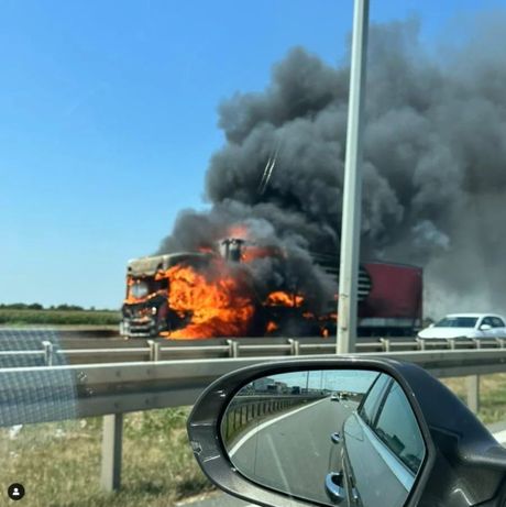 gori kamion, zapalio se kamion, auto-put, požar