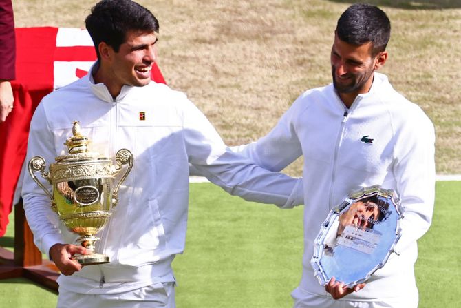 Karlos Alkaraz Novak Djokovic dodela nagrada vimbldon Karlos Alkaraz Novak Djokovic dodela nagrada vimbldon