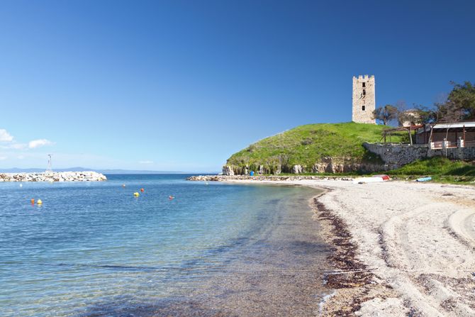 Nea Fokea, Grčka, Halkidiki, Kasandra, plaža, more Nea Fokea, Grčka, Halkidiki, Kasandra, plaža, more