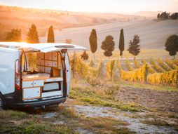 autobus, školski autobus, kamp