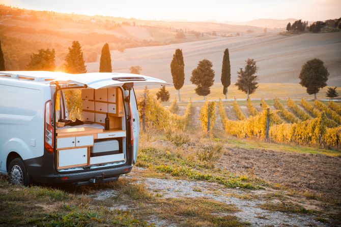 autobus, školski autobus, kamp