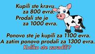 Koliko bi zaradili od prodaje krave? Jednostavna matematička zagonetka koja je mnoge stavila na muku