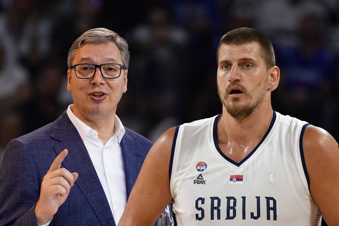 Aleksandar Vučić i Nikola Jokić