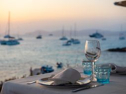 Kafana, taverna, restoran, hrana, obala, more, ručak