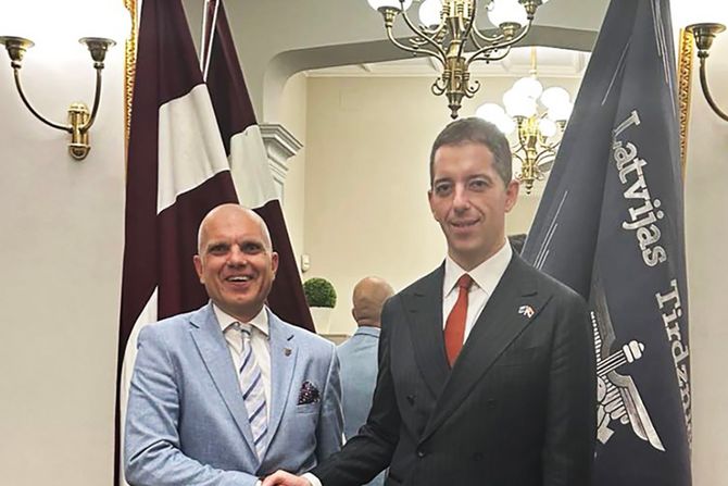 Saopštenje MSP, Ministar Đurić sa predsednikom Privredne komore Letonije Saopštenje MSP, Ministar Đurić sa predsednikom Privredne komore Letonije
