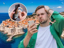 Dubrovnik šokiran iznenađen turista čovek,  evri, novčanik