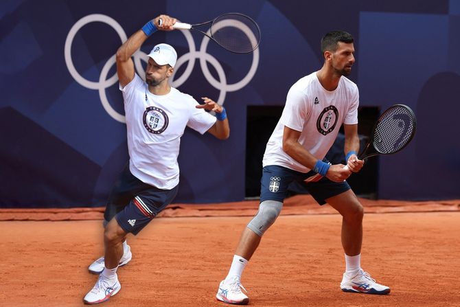 Pariz OI 2024 Novak Đoković trening pred finale