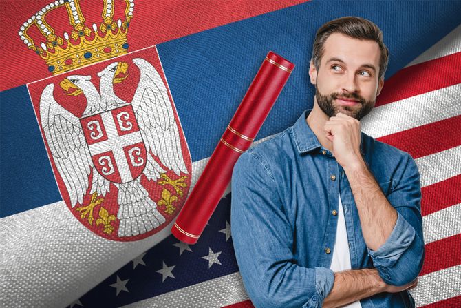 Srbija Amerika, mladić diploma Srbija Amerika, mladić diploma