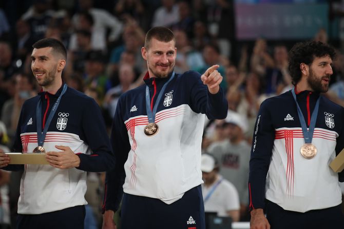 Košarka, Pariz OI , Olimpijske igre dodela medalja ceremonija , košarkaši Srbije, košarkaška reprezentacija Srbije