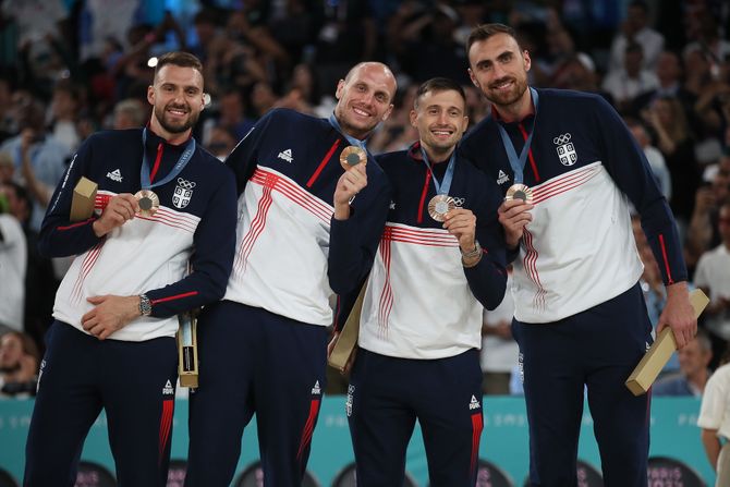 Košarka, Pariz OI , Olimpijske igre dodela medalja ceremonija , košarkaši Srbije, košarkaška reprezentacija Srbije