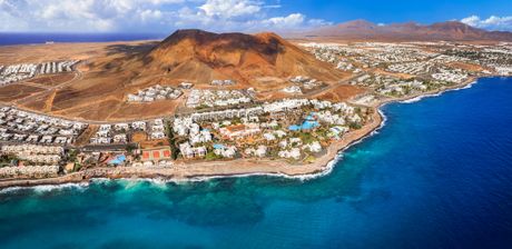 Španija, Lanzarote island, Playa Blanca resort, Flamingo plaža, becah Canary islands