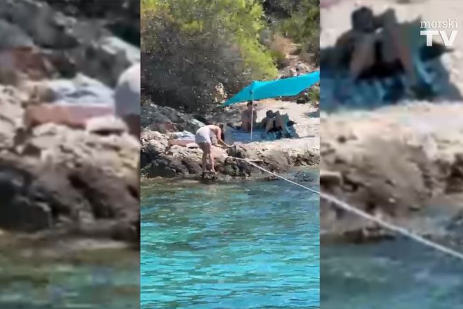 Žena konopac plaža sekira