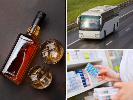 autobus, alkohol, lekovi