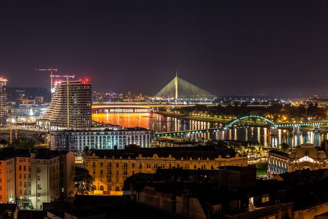 Beograd noć panorama