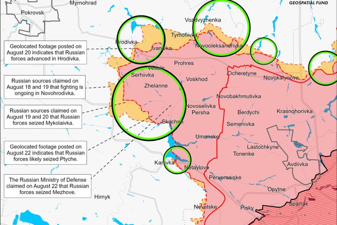 East of Pokrovsk Battle Map Draft August 22, 2024