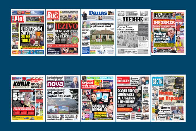 Prelistavanje pregled štampe naslovne strane novine vecernje novosti