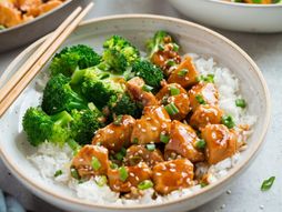 terijaki piletina, piletina, hrana, ručak, pirinač, brokoli