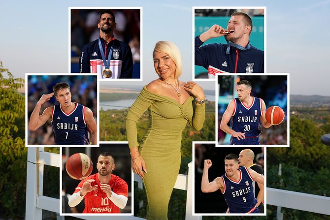 Jovana Jeremić, Novak Đoković, Bodgan Bogdanović, Aleksa Avramović, Nikola Jokić, Branko Lazić i Vanja Marinković