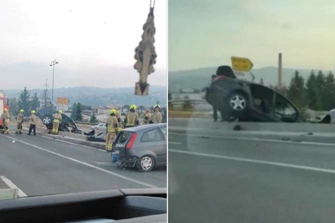 Automobil probio ogradu na Stupskoj petlji kod Sarajeva