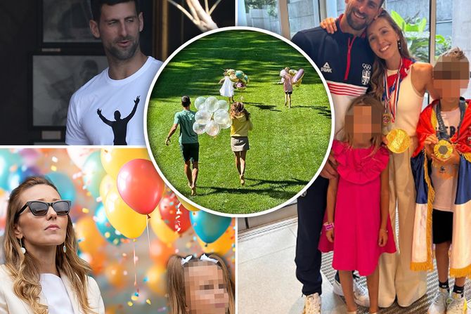 Novak Jelena Tara Đoković baloni slavlje Novak Jelena Tara Đoković baloni slavlje