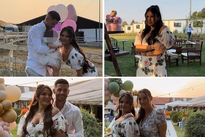 Tamara Milutinović ćerka Emili rođendan kolaž Tamara Milutinović ćerka Emili rođendan kolaž