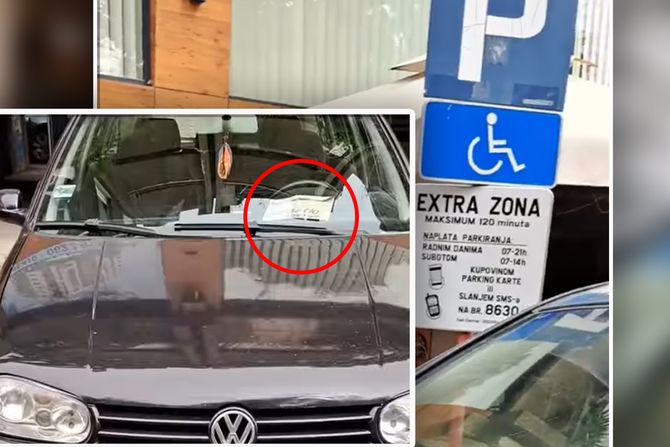 Automobil parking za invalide poruka