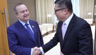 Serbian Deputy PM Ivica Dacic meets with with Lee Ka-chiu, chief executive  of Hong Kong