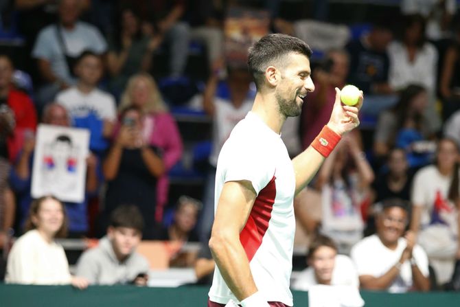 Tenis Dejvis kup Srbija trening Novak Đoković