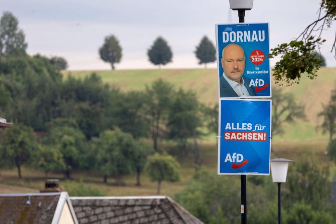 Jorg Dornau na plakatu AfD