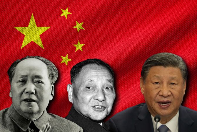 zastava Kine Mao Cedung Mao Zedong Deng Sjaoping Deng Xiaoping i Si Đinping Xi Jinping