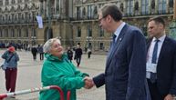 Between meetings, President Vucic took a walk in Hamburg