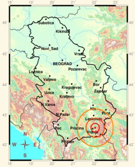 Zemljotres u Vranju Zemljotres u Vranju
