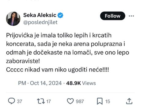 Seka Aleksić, Aleksandra Prijović