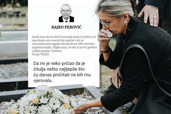 Poslednji oproštaj čitulja Rajko Perović