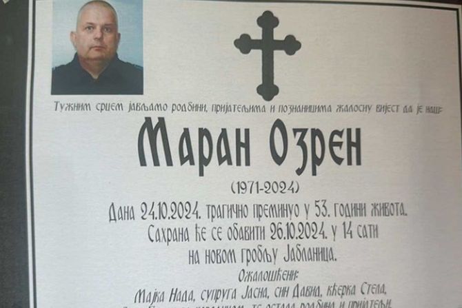Maran Ozren, umrlica Maran Ozren, umrlica