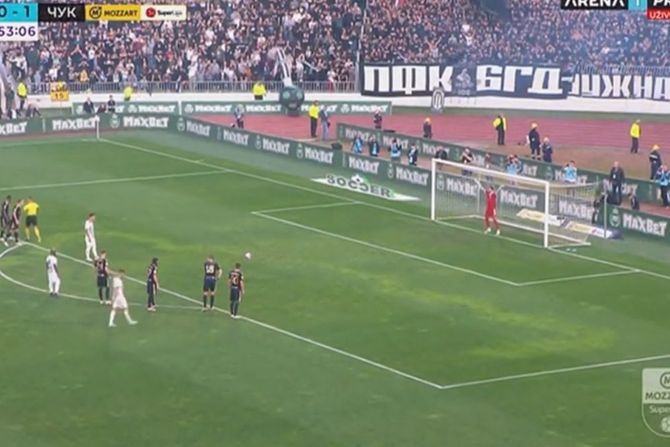 Partizan - Čukarički, gol Natho