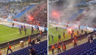 Užas u Danskoj: Navijači sa fantomkama probili ogradu, lete baklje, stadion "gori", šok slike obilaze Evropu