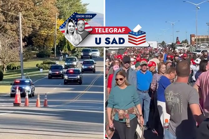 Donald Tramp dolazi na zavrsni miting Donald Tramp dolazi na zavrsni miting