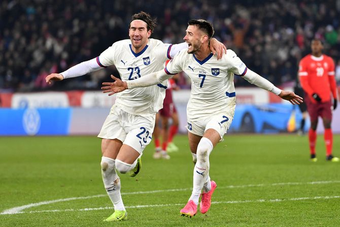Fudbalska reprezentacija Srbije, Srbija - Švajcarska, Dušan Vlahović i Aleksa Terzić Fudbalska reprezentacija Srbije, Srbija - Švajcarska, Dušan Vlahović i Aleksa Terzić