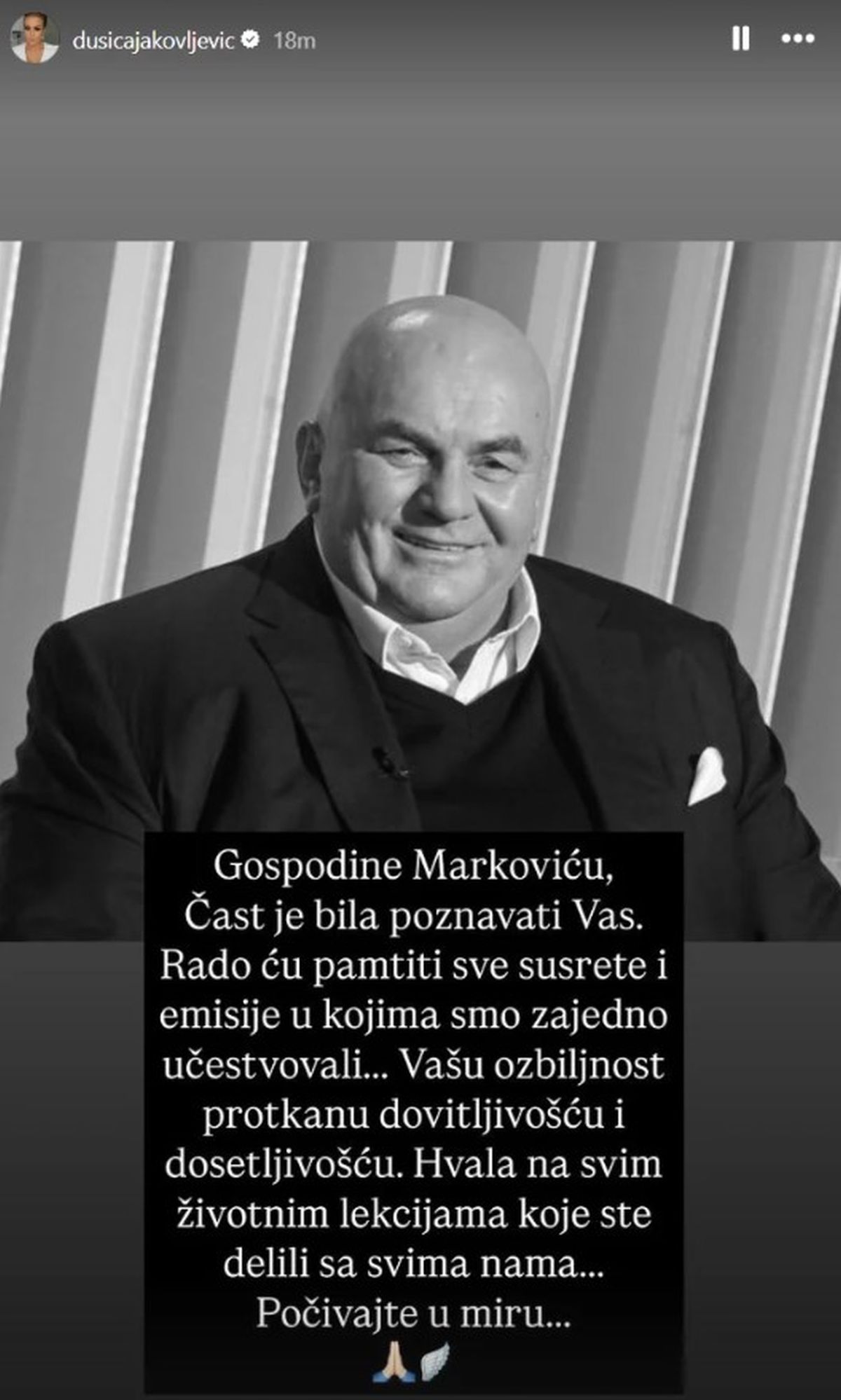 Dušica Jakovljević slomljena zbog Palme, otkrila šta je učinio za nju: "Čast je bila! Hvala na..."