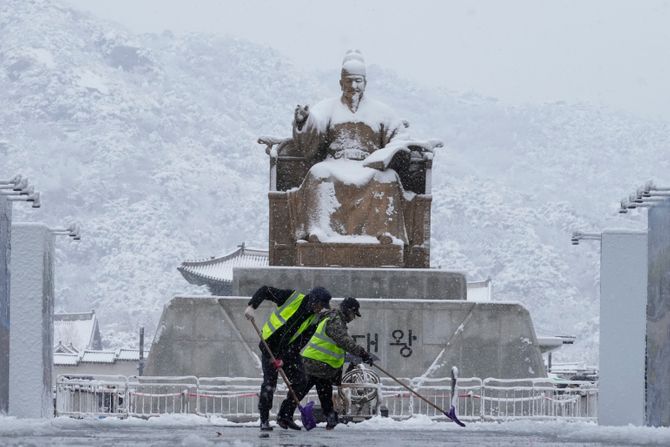 Sneg snežna oluja Seul Južna Koreja