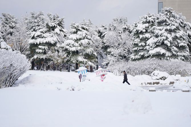 Sneg snežna oluja Seul Južna Koreja